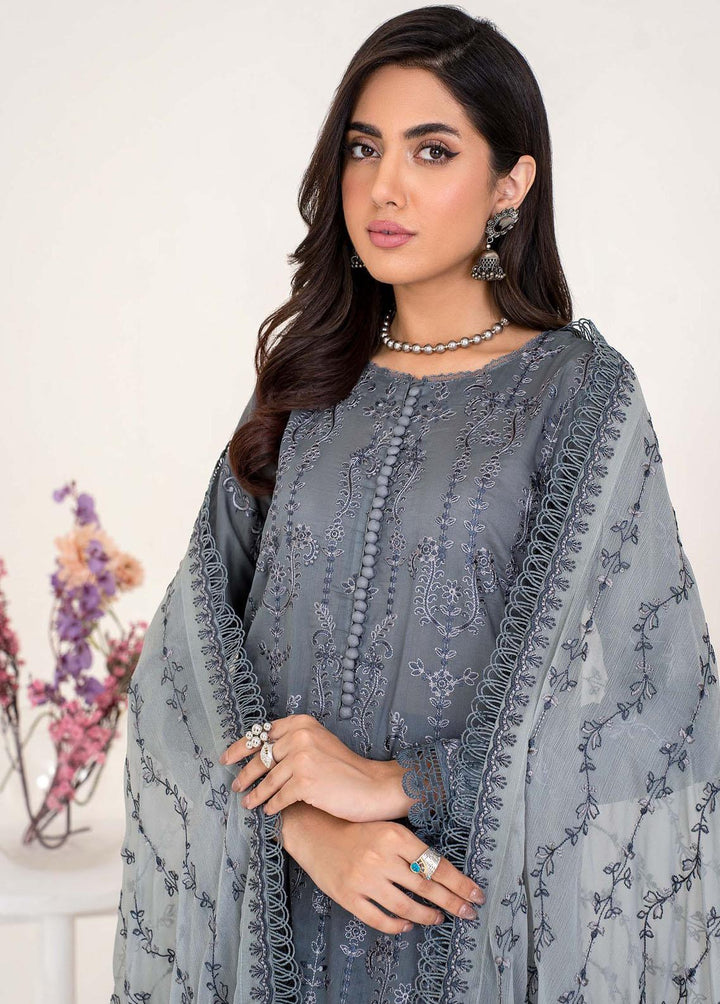 Zarif Embroidered Lawn Suits Unstitched 3 Piece ZF23L ZEL-08 Mystic Charm - Luxury Collection