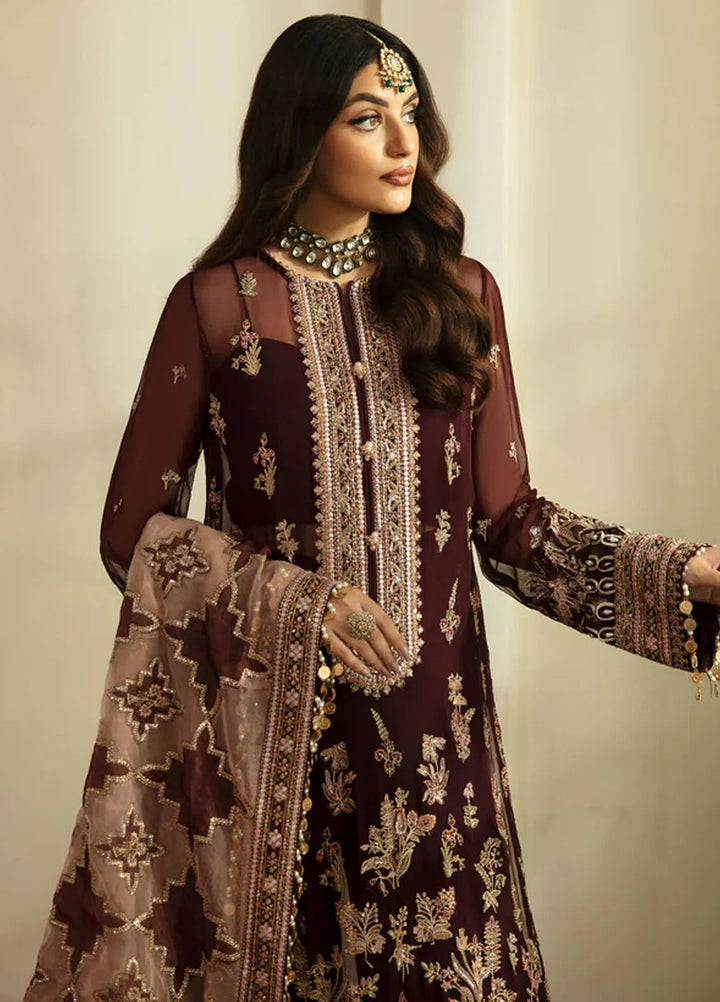 Zarin by Eleshia Embroidered Bamber Chiffon Suits Unstitched 3 Piece ELS24ZL Zaiba - Formal Collection