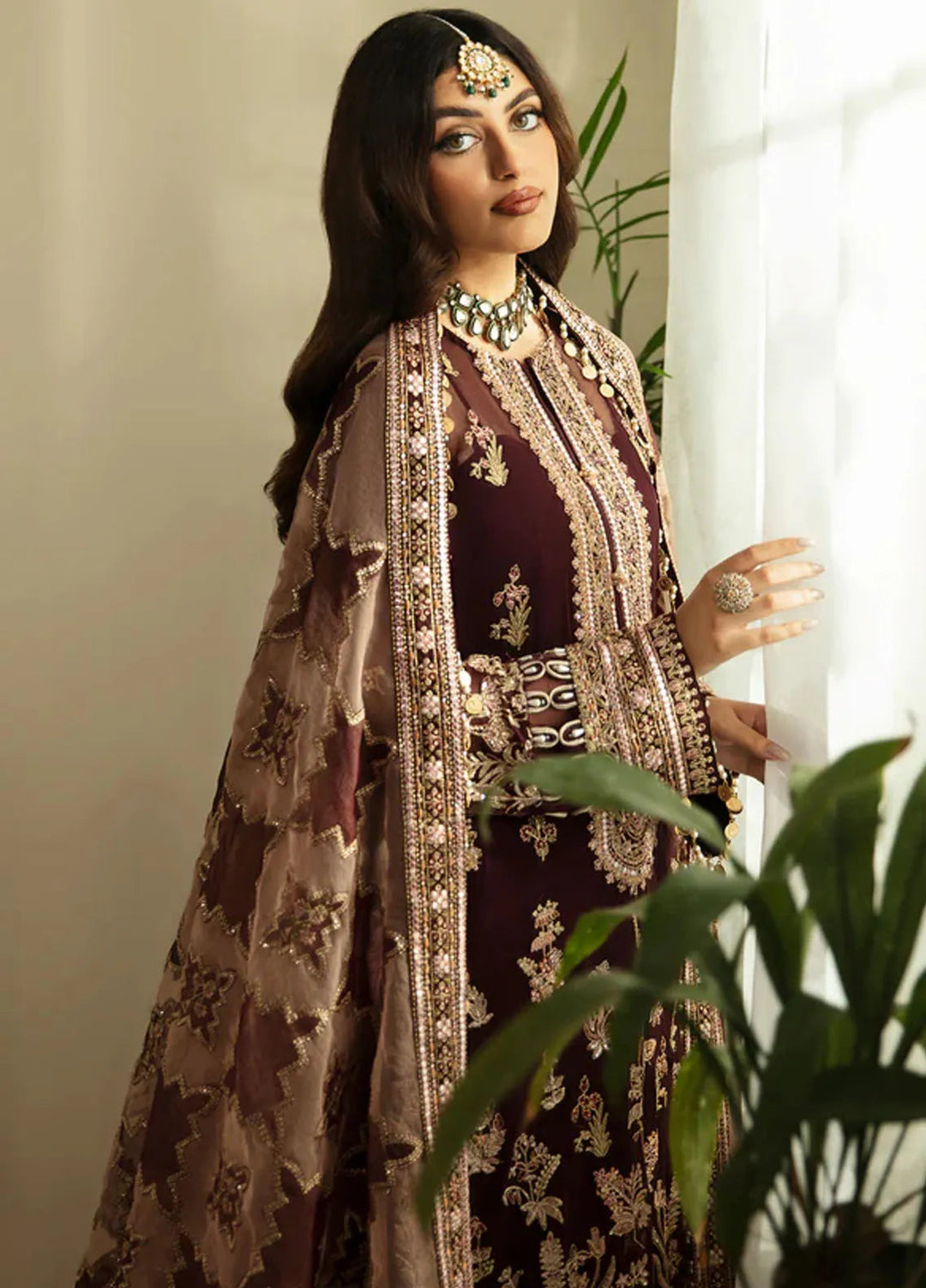 Zarin by Eleshia Embroidered Bamber Chiffon Suits Unstitched 3 Piece ELS24ZL Zaiba - Formal Collection