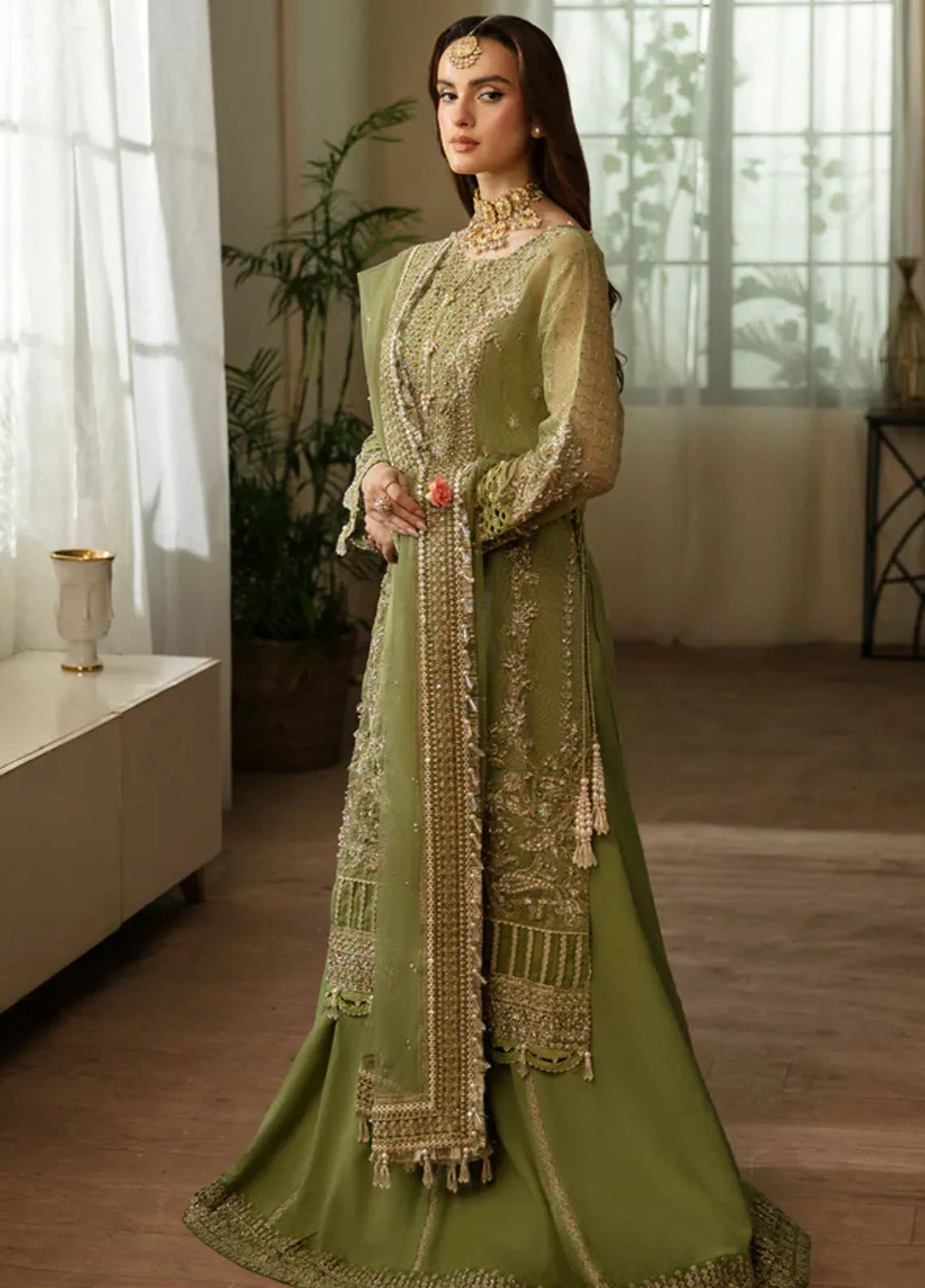 Zarin by Eleshia Embroidered Cotton Net Suits Unstitched 3 Piece ELS24ZL Jasmine - Formal Collection