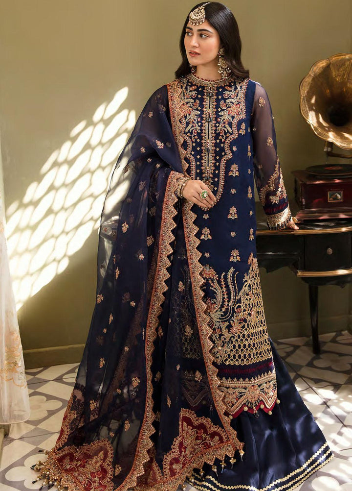 Zarin by Eleshia Embroidered Net Suits Unstitched 3 Piece ELS23UF D-03 SAARYA - Luxury Formal Collection