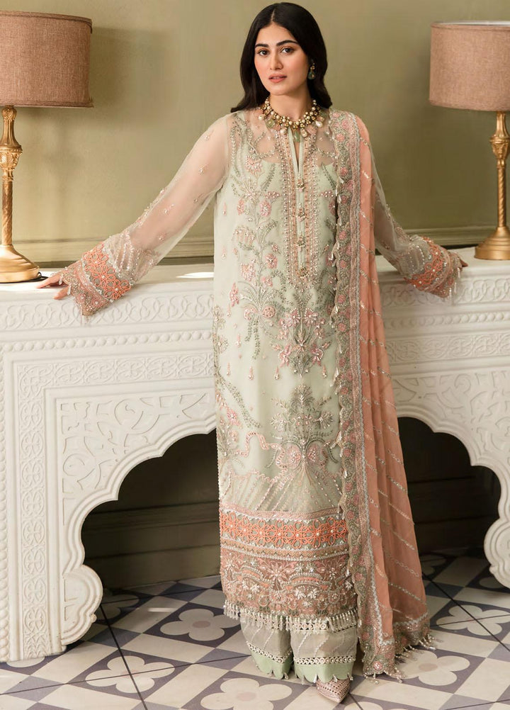 Zarin by Eleshia Embroidered Net Suits Unstitched 3 Piece ELS23UF D-04 KHIBRAT - Luxury Formal Collection