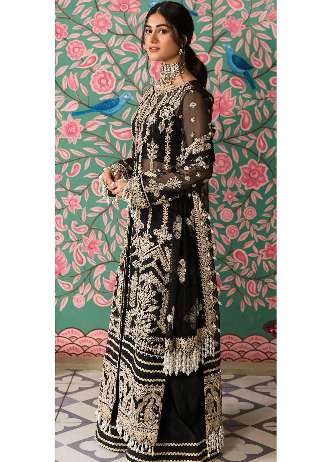 Zarin by Eleshia Embroidered Organza Suits Unstitched 3 Piece ELS23UF D-05 KABEERA - Luxury Formal Collection