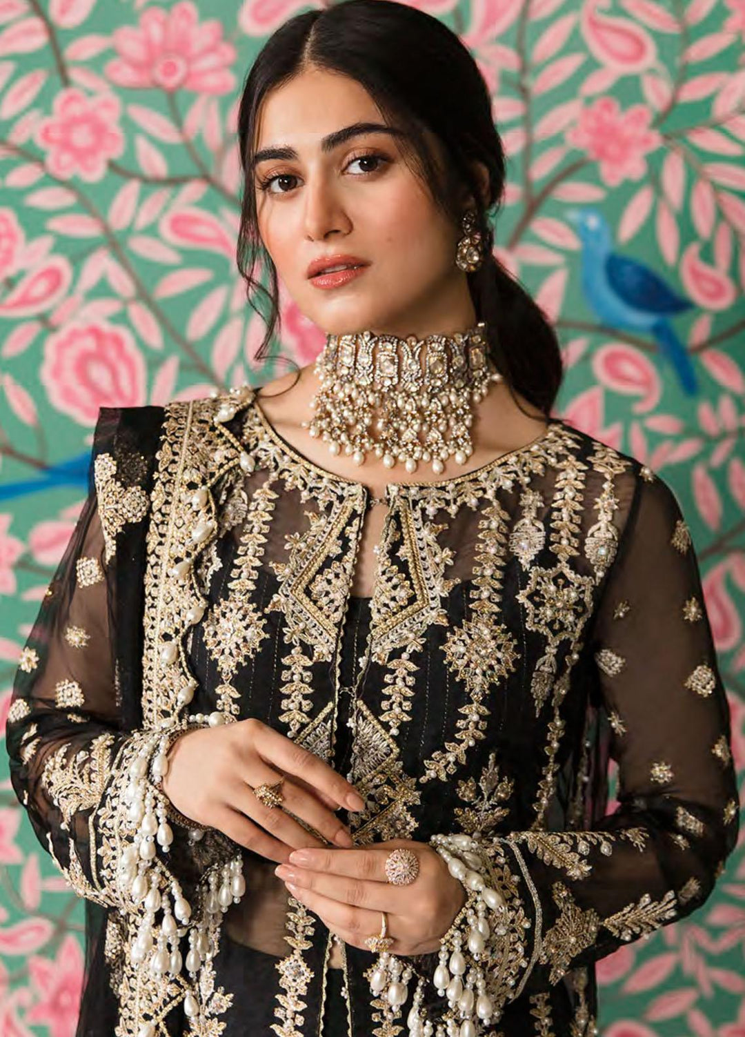 Zarin by Eleshia Embroidered Organza Suits Unstitched 3 Piece ELS23UF D-05 KABEERA - Luxury Formal Collection