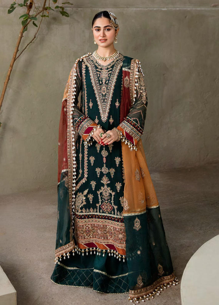 Zarin by Eleshia Embroidered Chiffon Suits Unstitched 3 Piece ELS23UF D-07 GUL RANG - Luxury Formal Collection