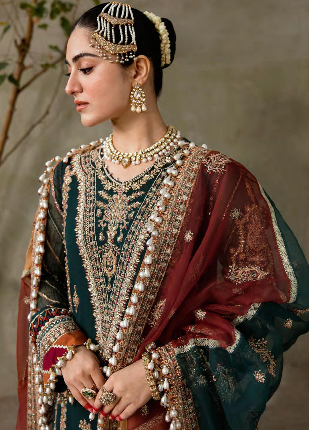 Zarin by Eleshia Embroidered Chiffon Suits Unstitched 3 Piece ELS23UF D-07 GUL RANG - Luxury Formal Collection