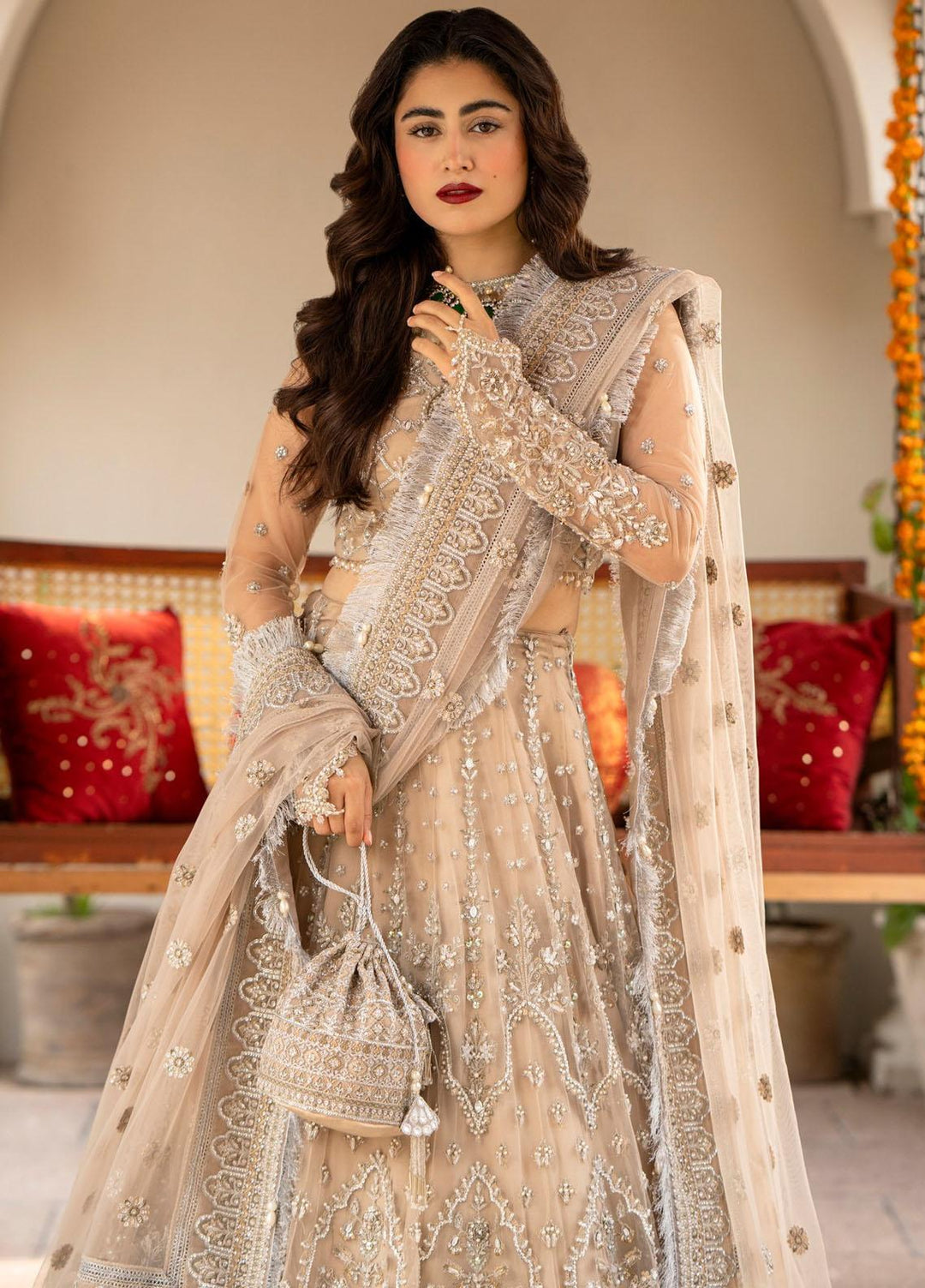 Zarin By Eleshia Embroidered Net Suits Unstitched 3 Piece ELS23ZN D-03 Elayne - Wedding Collection