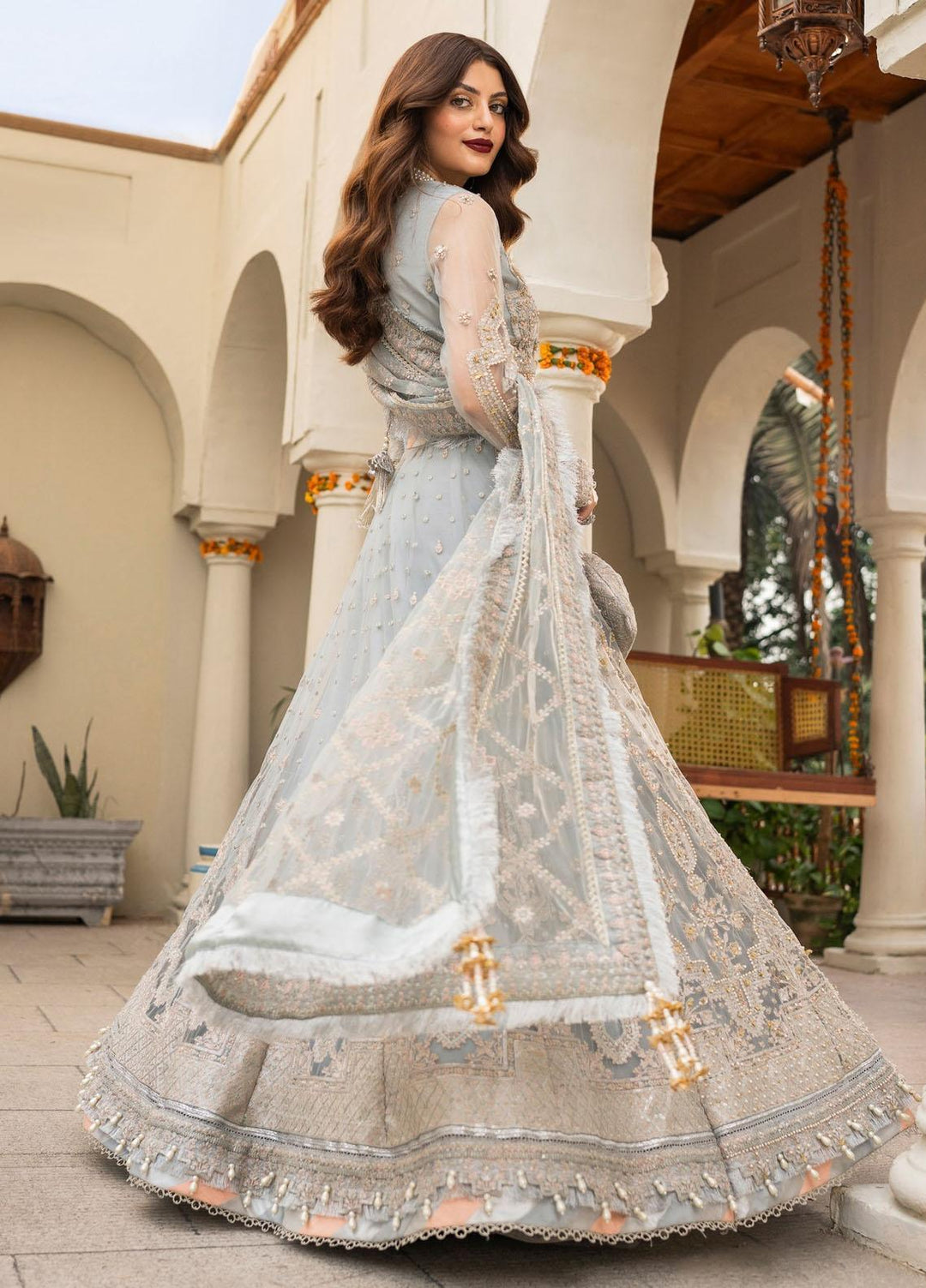 Zarin By Eleshia Embroidered Net Suits Unstitched 3 Piece ELS23ZN D-04 Nerisa - Wedding Collection