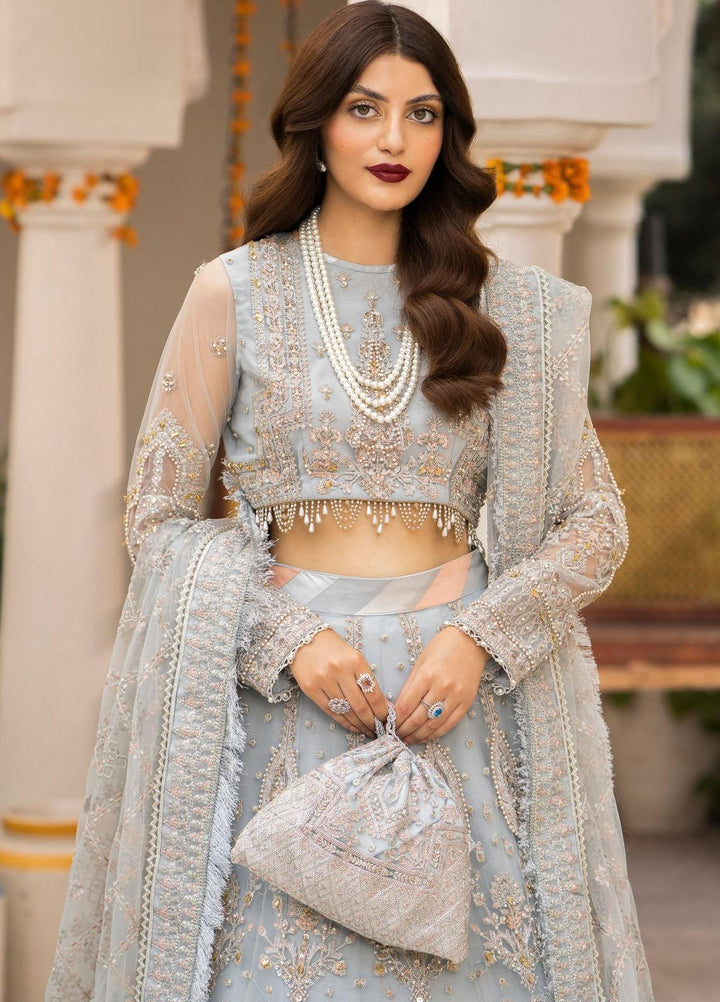 Zarin By Eleshia Embroidered Net Suits Unstitched 3 Piece ELS23ZN D-04 Nerisa - Wedding Collection