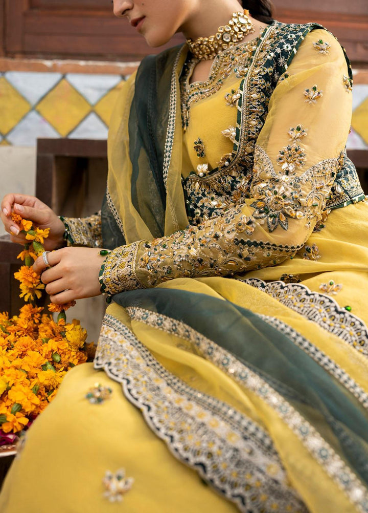 Zarin By Eleshia Embroidered Organza Suits Unstitched 3 Piece ELS23ZN D-05 Oriana - Wedding Collection