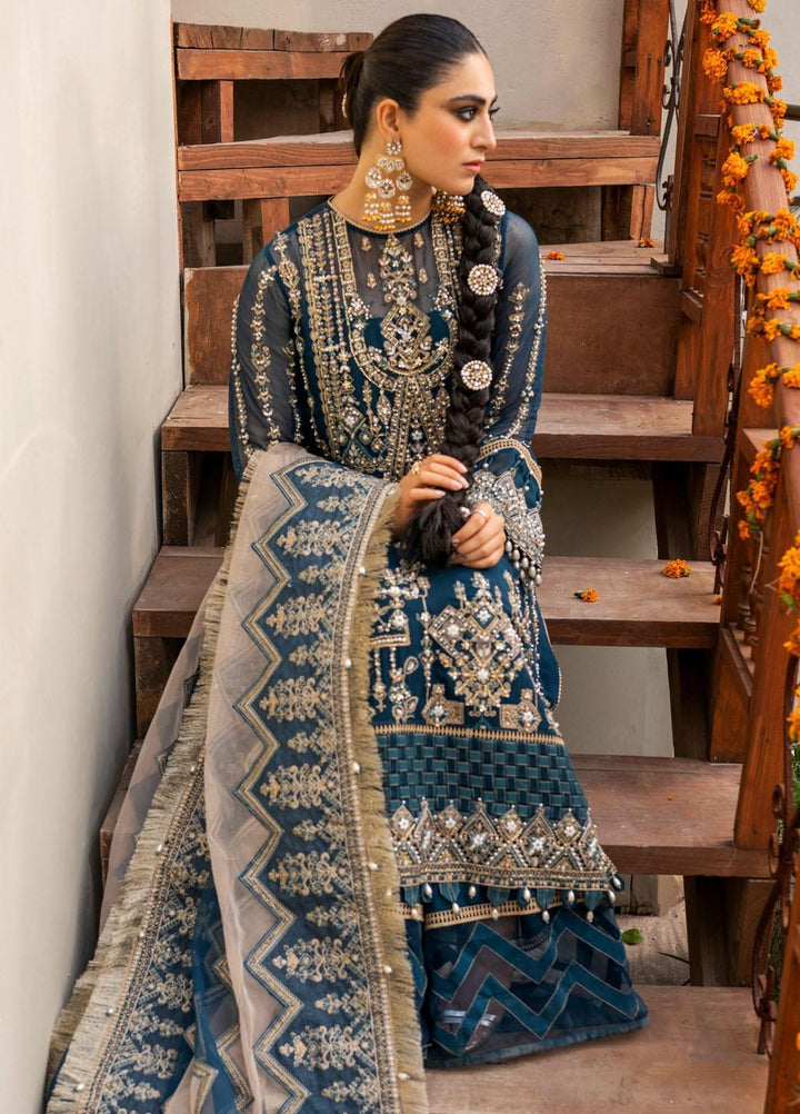 Zarin By Eleshia Embroidered Chiffon Suits Unstitched 3 Piece ELS23ZN D-06 Mayura - Wedding Collection