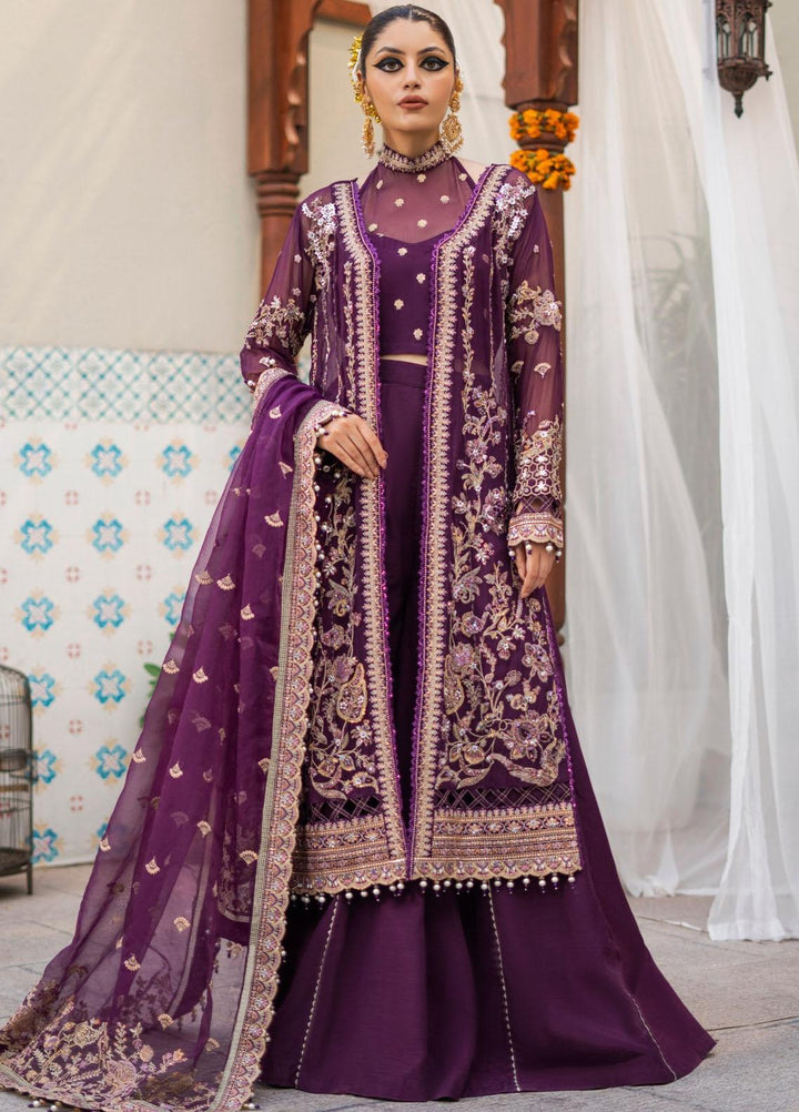 Zarin By Eleshia Embroidered Chiffon Suits Unstitched 3 Piece ELS23ZN D-07 Madea - Wedding Collection