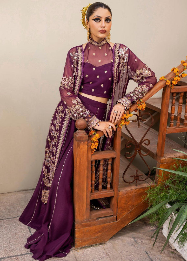 Zarin By Eleshia Embroidered Chiffon Suits Unstitched 3 Piece ELS23ZN D-07 Madea - Wedding Collection