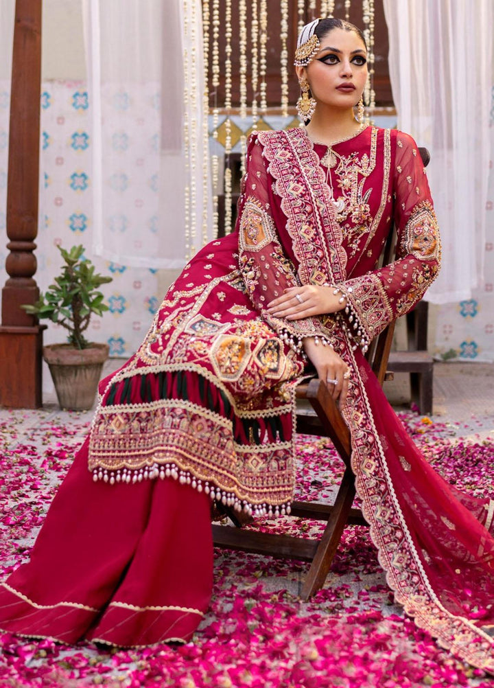 Zarin By Eleshia Embroidered Chiffon Suits Unstitched 3 Piece ELS23ZN D-08 Narina - Wedding Collection