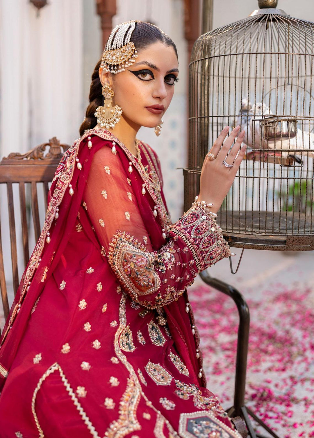 Zarin By Eleshia Embroidered Chiffon Suits Unstitched 3 Piece ELS23ZN D-08 Narina - Wedding Collection