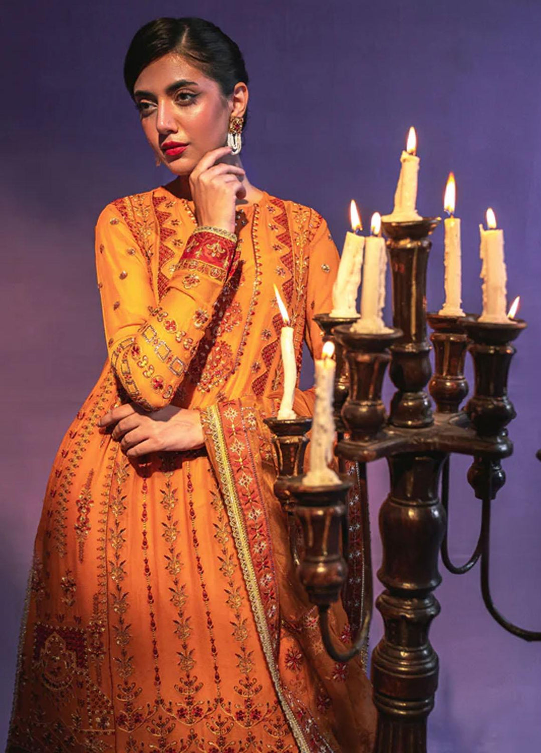 Zarish By Gisele Embroidered Chiffon Suits Unstitched 3 Piece GL23Z GUL MAKAI - Festive Collection