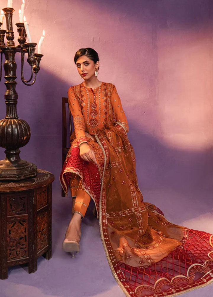 Zarish By Gisele Embroidered Chiffon Suits Unstitched 3 Piece GL23Z GUL MAKAI - Festive Collection