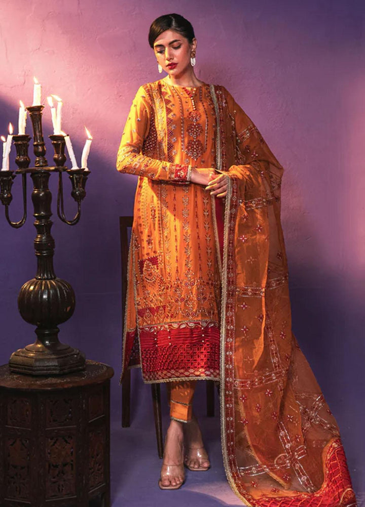 Zarish By Gisele Embroidered Chiffon Suits Unstitched 3 Piece GL23Z GUL MAKAI - Festive Collection