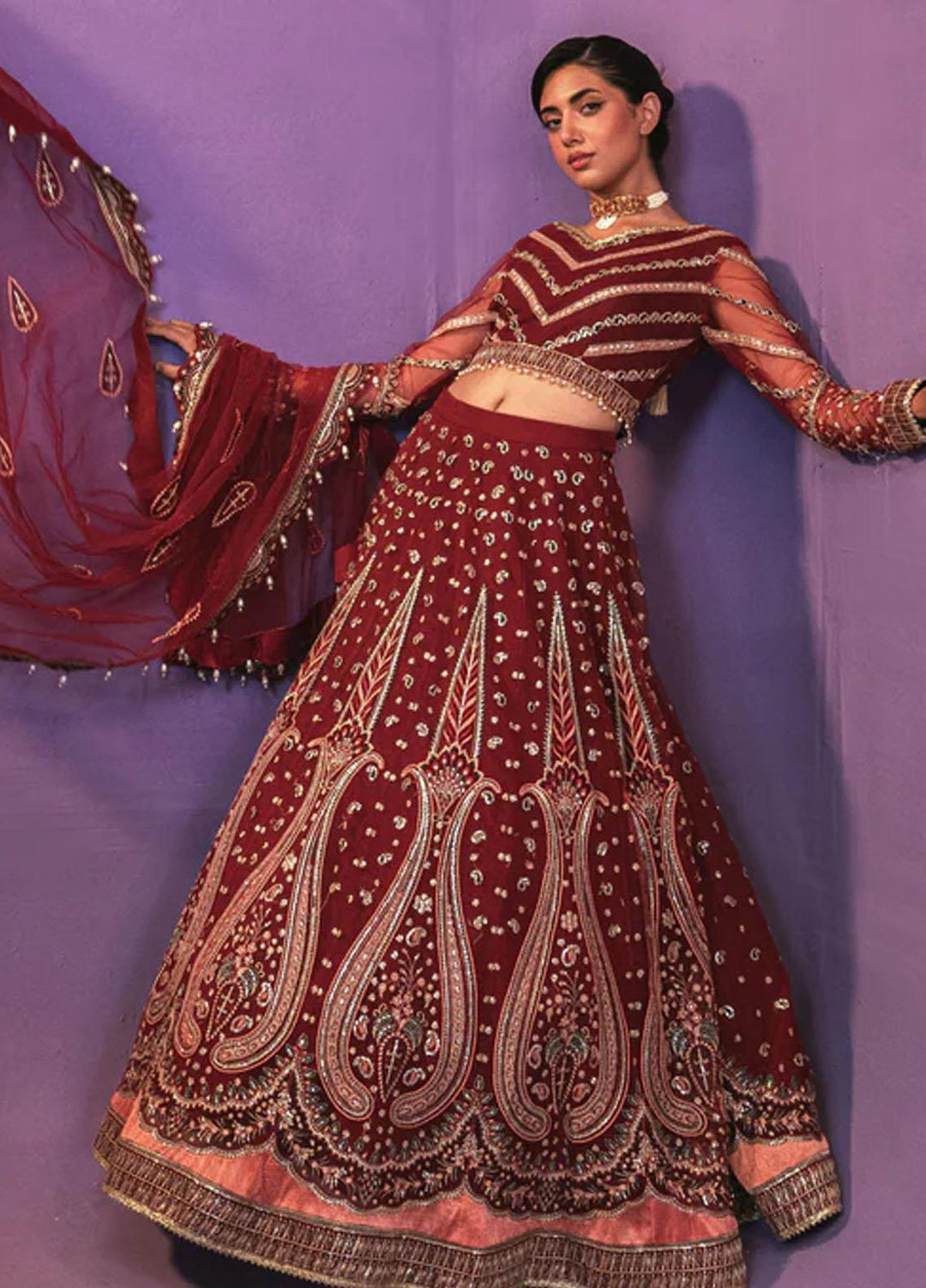 Zarish By Gisele Embroidered Net Suits Unstitched 3 Piece GL23Z LALZARI - Festive Collection