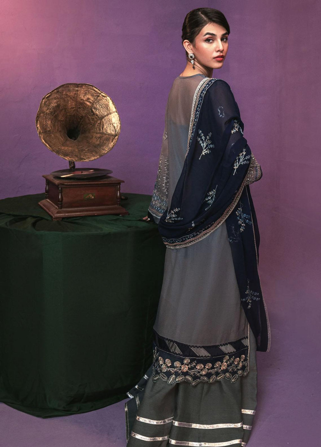 Zarish By Gisele Embroidered Chiffon Suits Unstitched 3 Piece GL23Z WAGMA - Festive Collection