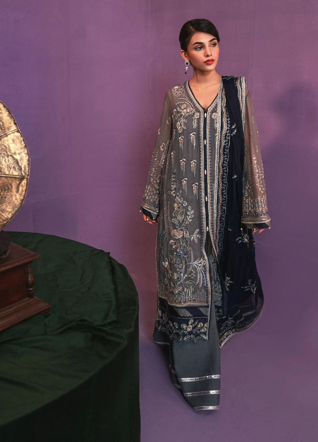 Zarish By Gisele Embroidered Chiffon Suits Unstitched 3 Piece GL23Z WAGMA - Festive Collection