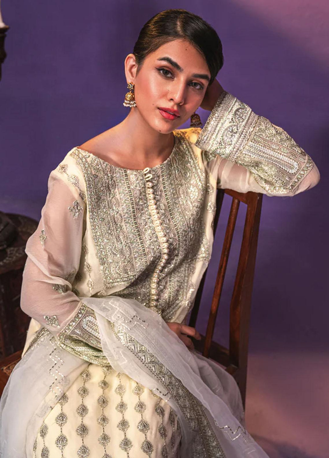 Zarish By Gisele Embroidered Chiffon Suits Unstitched 3 Piece GL23Z ZAHLA - Festive Collection