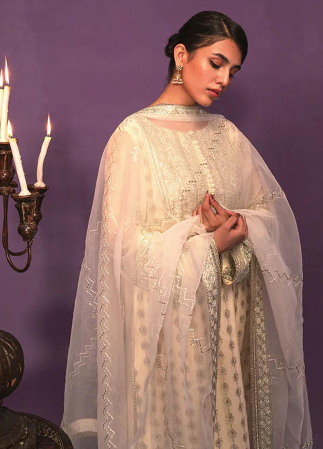 Zarish By Gisele Embroidered Chiffon Suits Unstitched 3 Piece GL23Z ZAHLA - Festive Collection