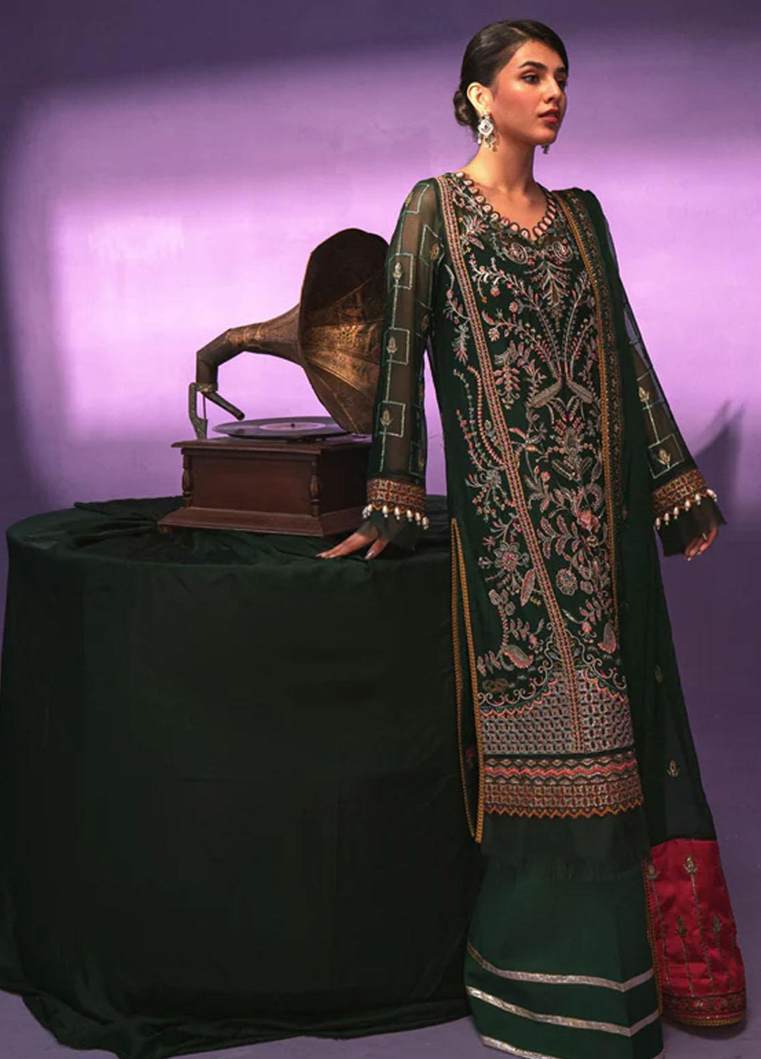 Zarish By Gisele Embroidered Chiffon Suits Unstitched 3 Piece GL23Z ZAITOON - Festive Collection