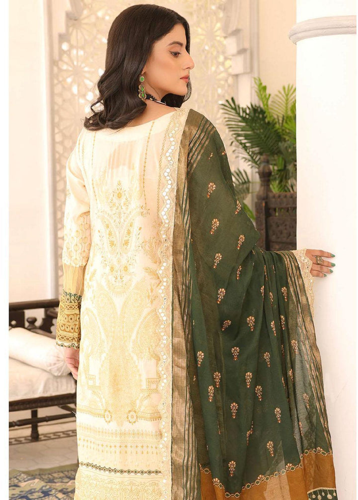 Zarish By Zara Ali Embroidered Lawn Suits Unstitched 3 Piece ZRA22F ZA-1001 - Festive Collection