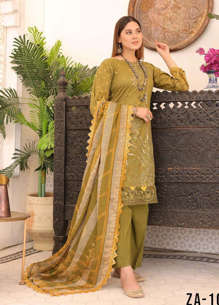 Zarish By Zara Ali Embroidered Lawn Suits Unstitched 3 Piece ZRA22F ZA-1003 - Festive Collection