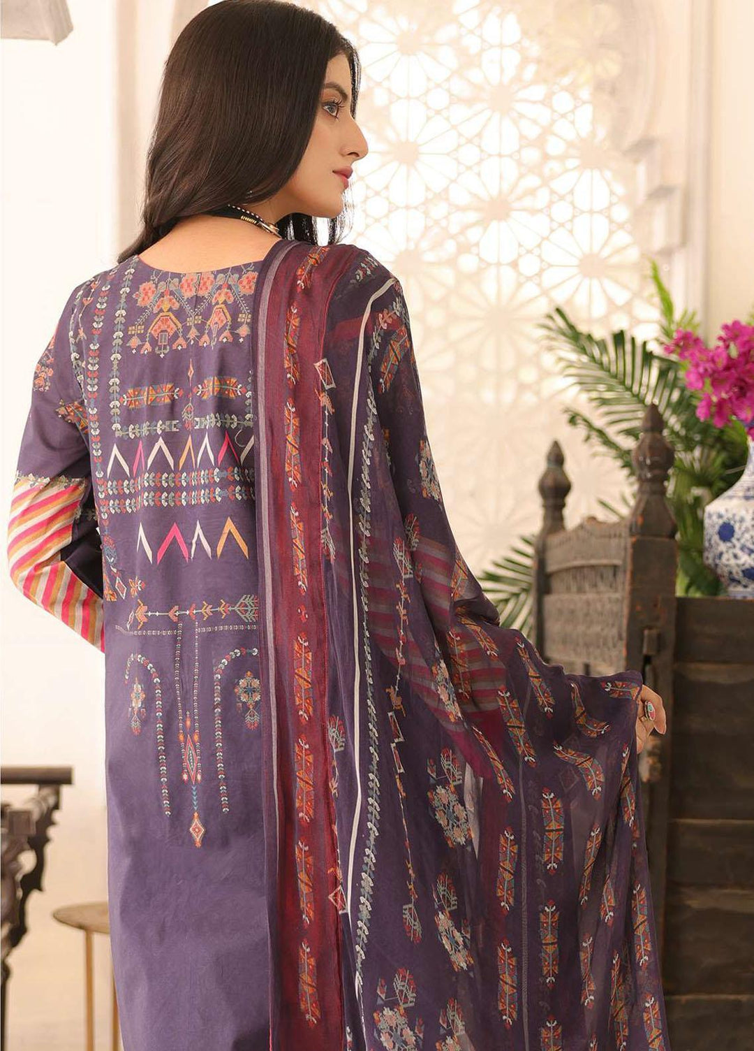 Zarish By Zara Ali Embroidered Lawn Suits Unstitched 3 Piece ZRA22F ZA-1004 - Festive Collection