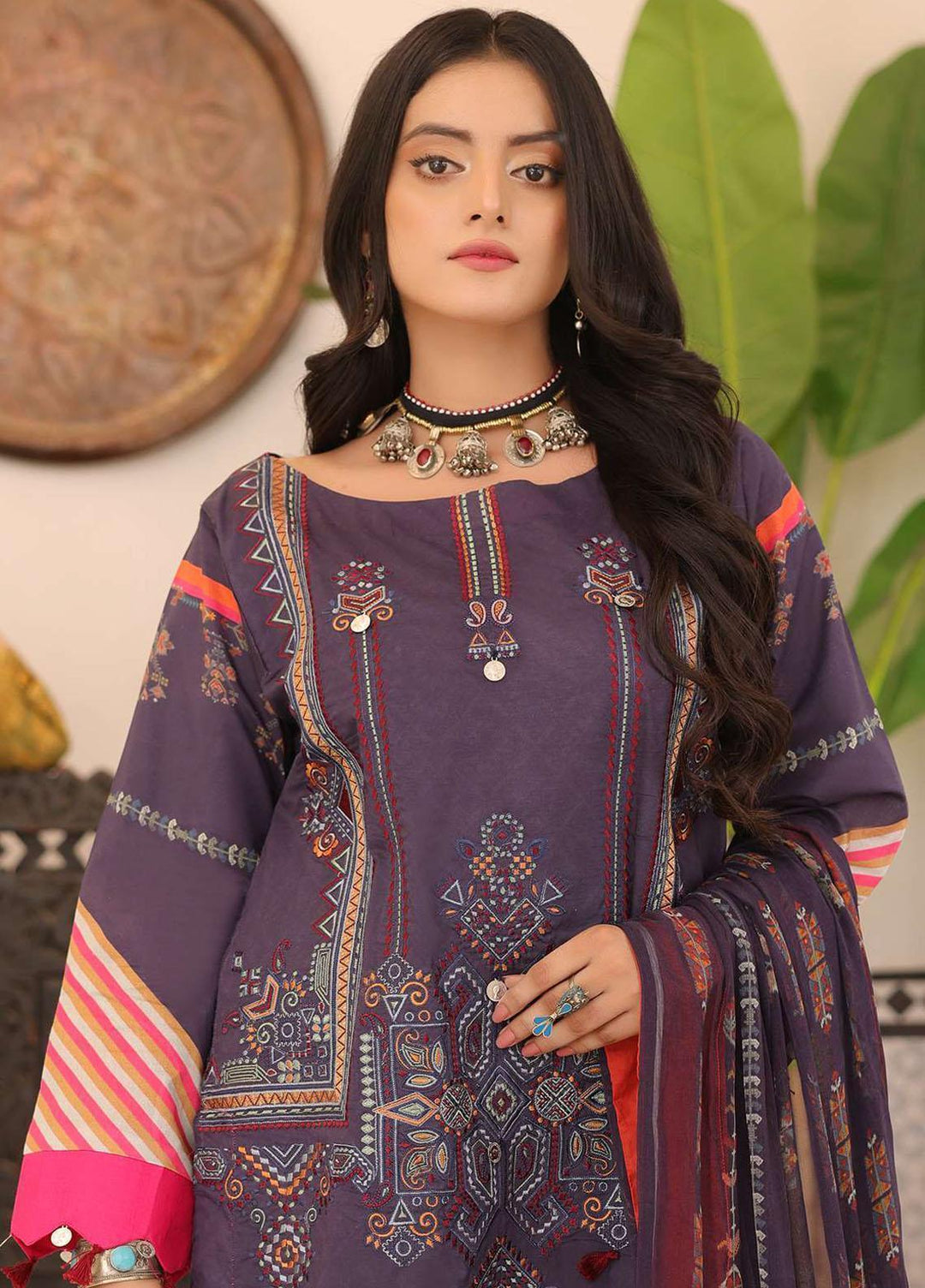 Zarish By Zara Ali Embroidered Lawn Suits Unstitched 3 Piece ZRA22F ZA-1004 - Festive Collection
