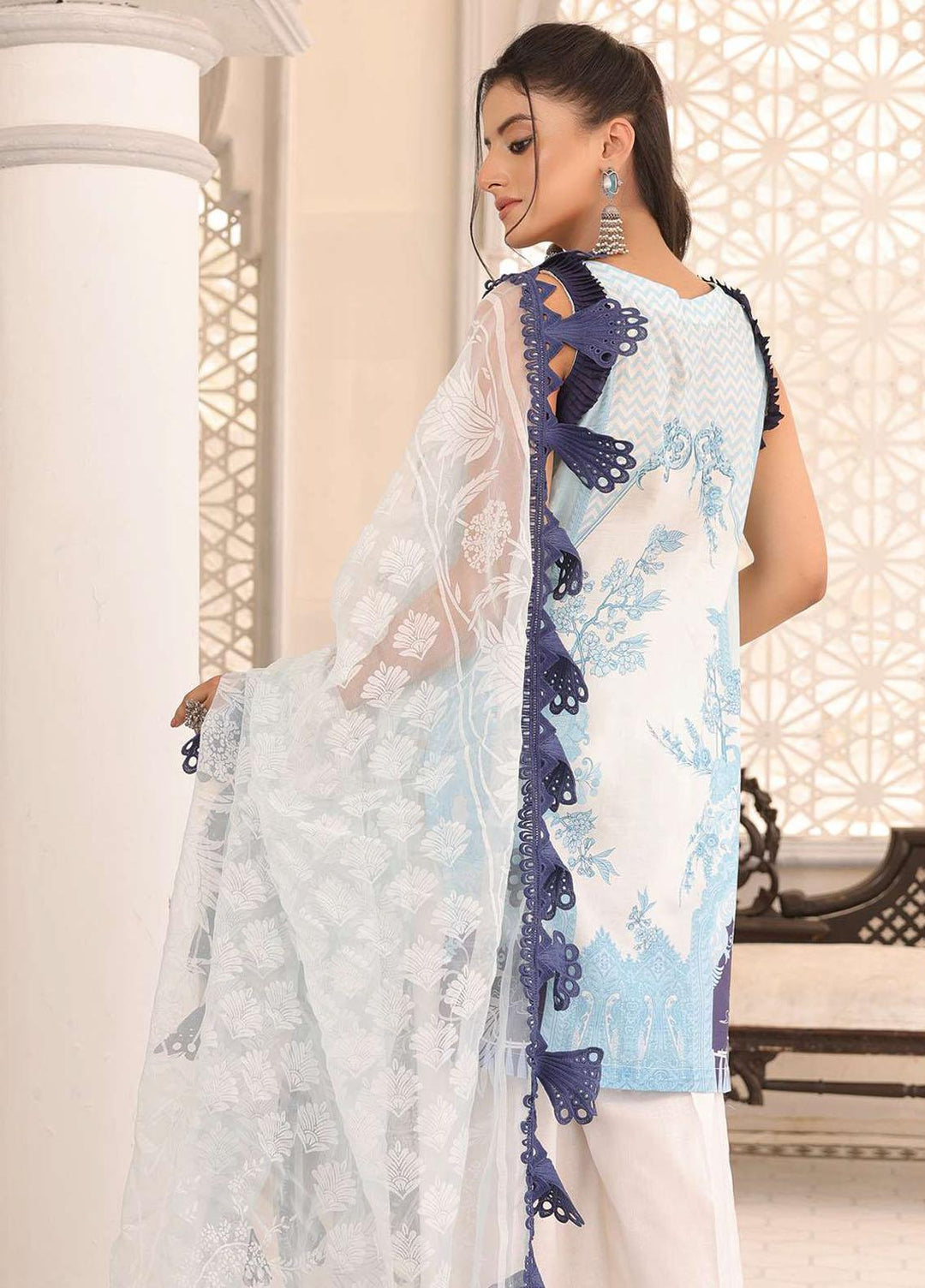 Zarish By Zara Ali Embroidered Lawn Suits Unstitched 3 Piece ZRA22F ZA-1005 - Festive Collection