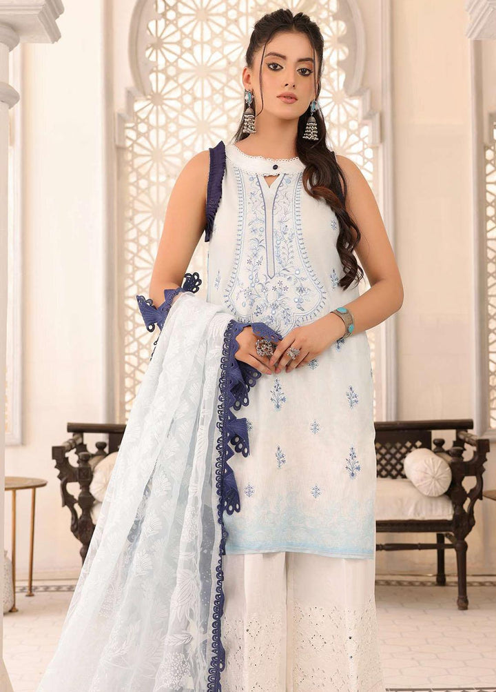 Zarish By Zara Ali Embroidered Lawn Suits Unstitched 3 Piece ZRA22F ZA-1005 - Festive Collection