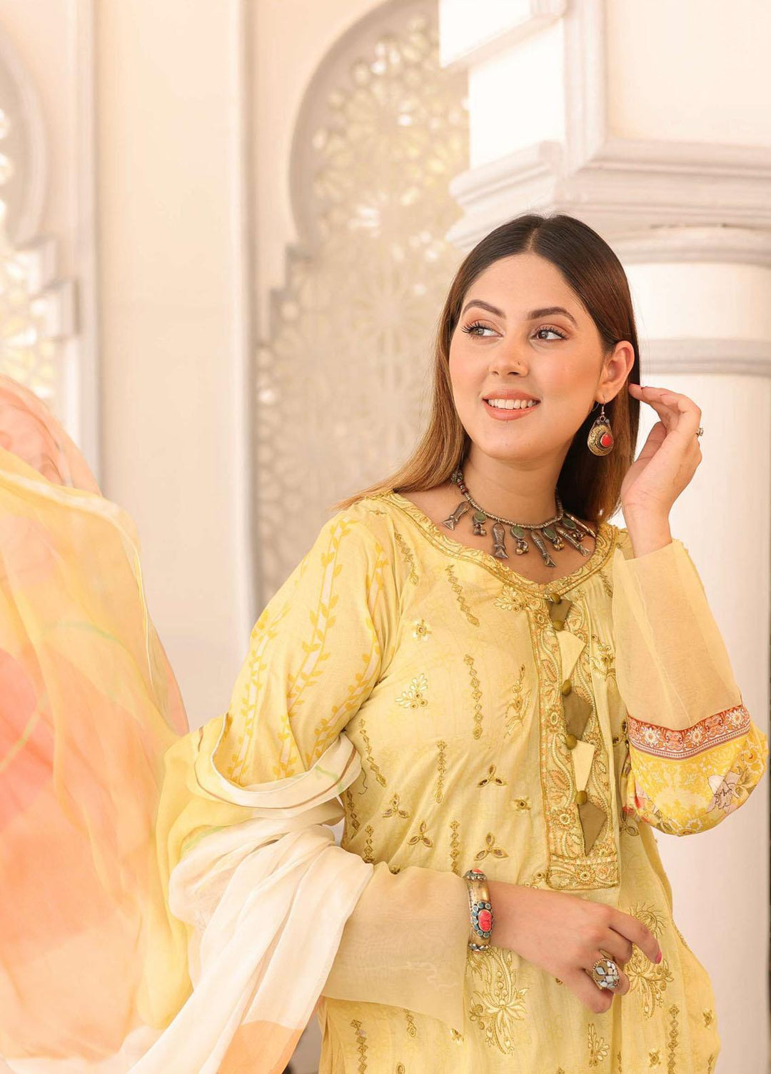 Zarish By Zara Ali Embroidered Lawn Suits Unstitched 3 Piece ZRA22F ZA-1006 - Festive Collection