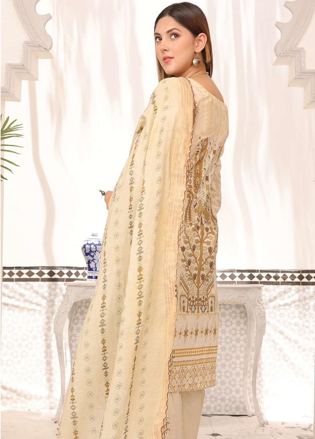 Zarish By Zara Ali Embroidered Lawn Suits Unstitched 3 Piece ZRA22F ZA-1007 - Festive Collection
