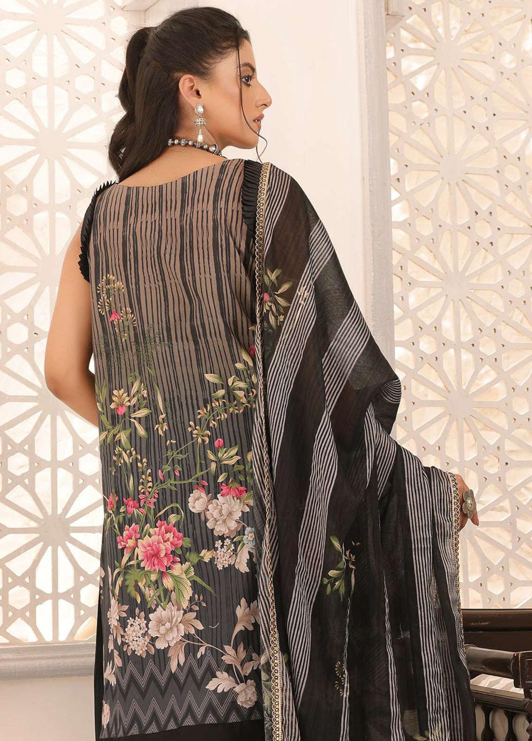 Zarish By Zara Ali Embroidered Lawn Suits Unstitched 3 Piece ZRA22F ZA-1008 - Festive Collection