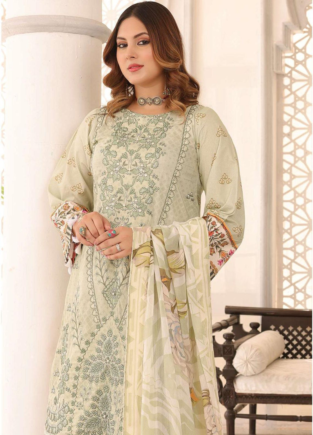 Zarish By Zara Ali Embroidered Lawn Suits Unstitched 3 Piece ZRA22F ZA-1010 - Festive Collection