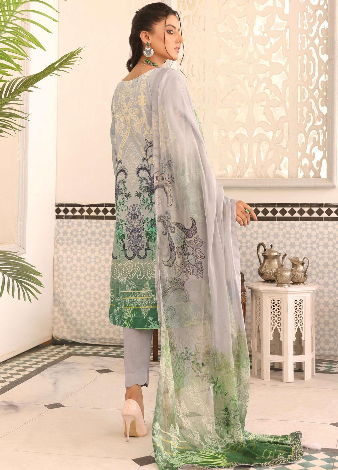 Zarish By Zara Ali Embroidered Lawn Suits Unstitched 3 Piece ZRA22F ZA-1011 - Festive Collection