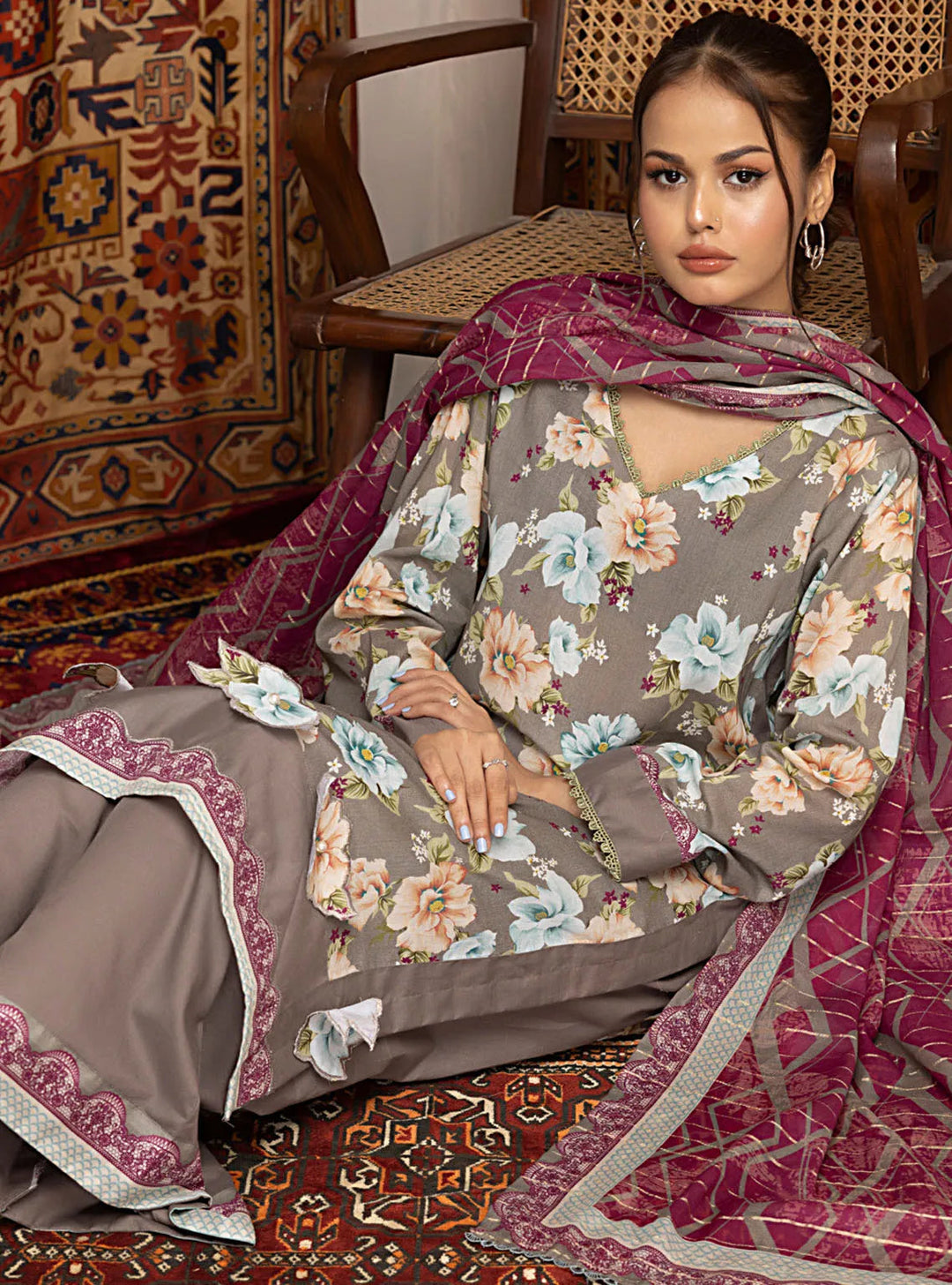 Zariwa By Regalia Textiles Printed Lawn Suit Unstitched 3 Piece RGT24Z D-04 - Summer Collection