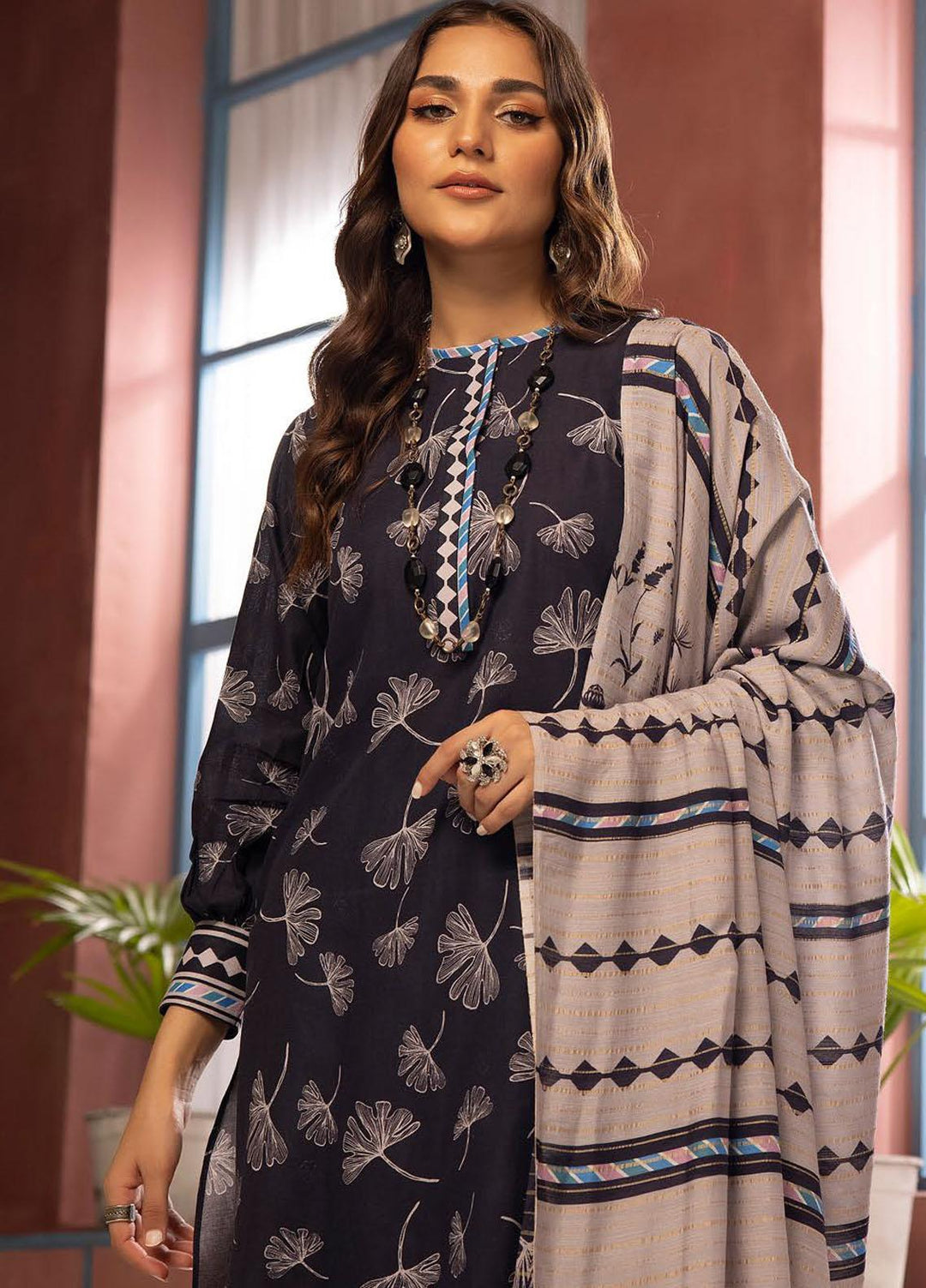 Zarki's By Riaz Arts Printed Khaddar Suits Unstitched 3 Piece RA23ZK D-05 - Winter Collection