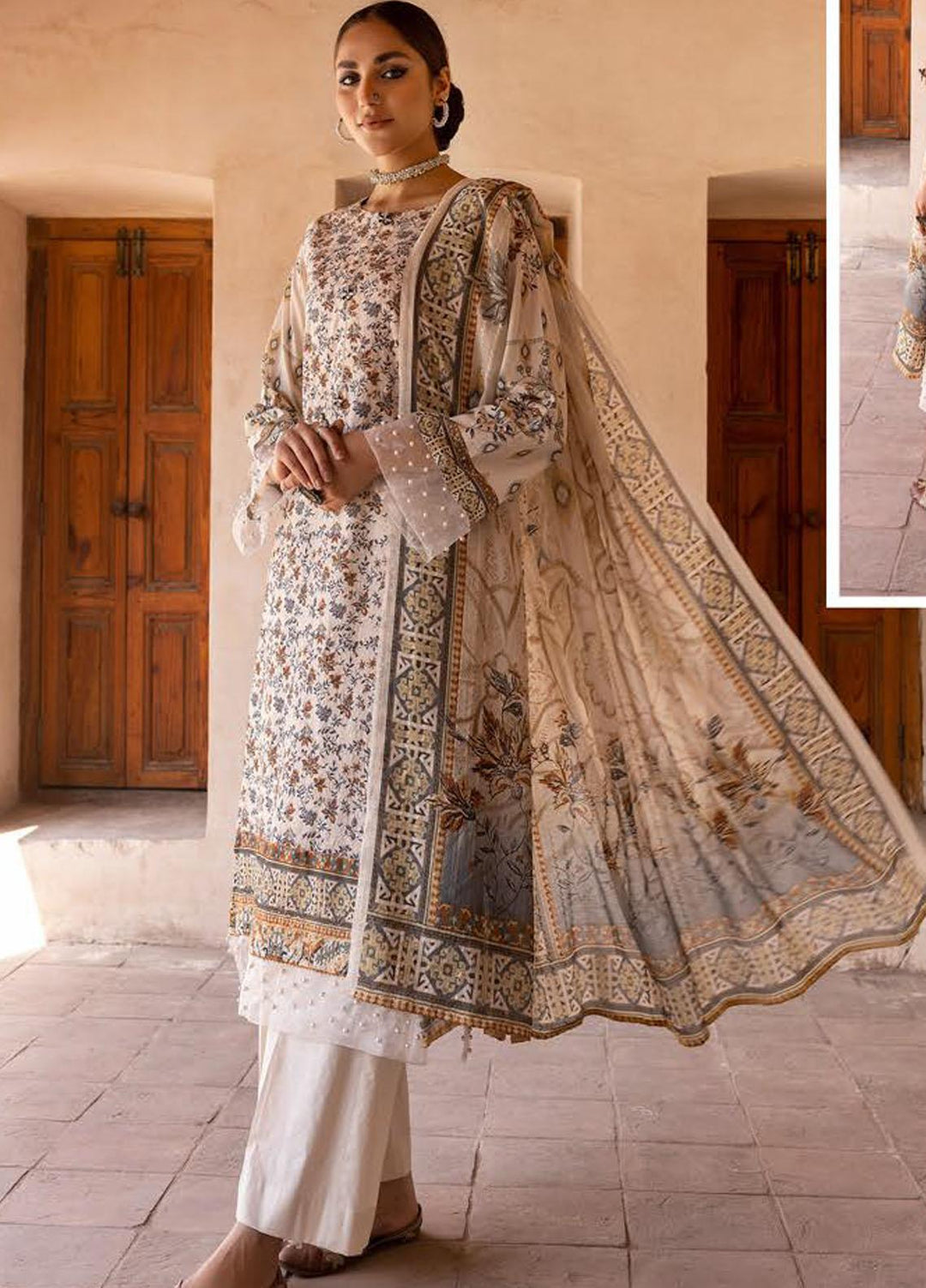 Zarkis By Riaz Arts Printed Chikankari Suits Unstitched 3 Piece RA23Z D-04 - Summer Collection