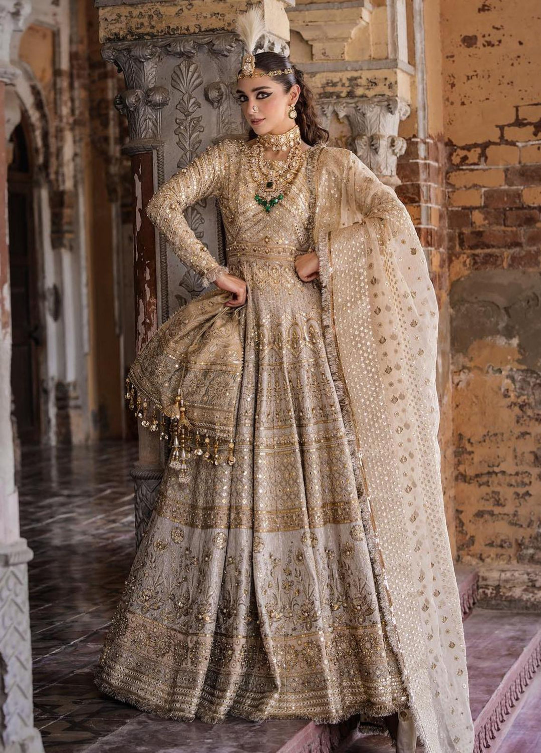 Zarlish by Mohsin Naveed Ranjha Embroidered  Suits Unstitched 3 Piece MNR23-Z4 ZWU-23-32 Moti - Festive Collection