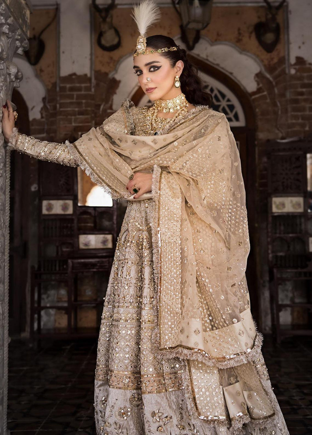 Zarlish by Mohsin Naveed Ranjha Embroidered  Suits Unstitched 3 Piece MNR23-Z4 ZWU-23-32 Moti - Festive Collection