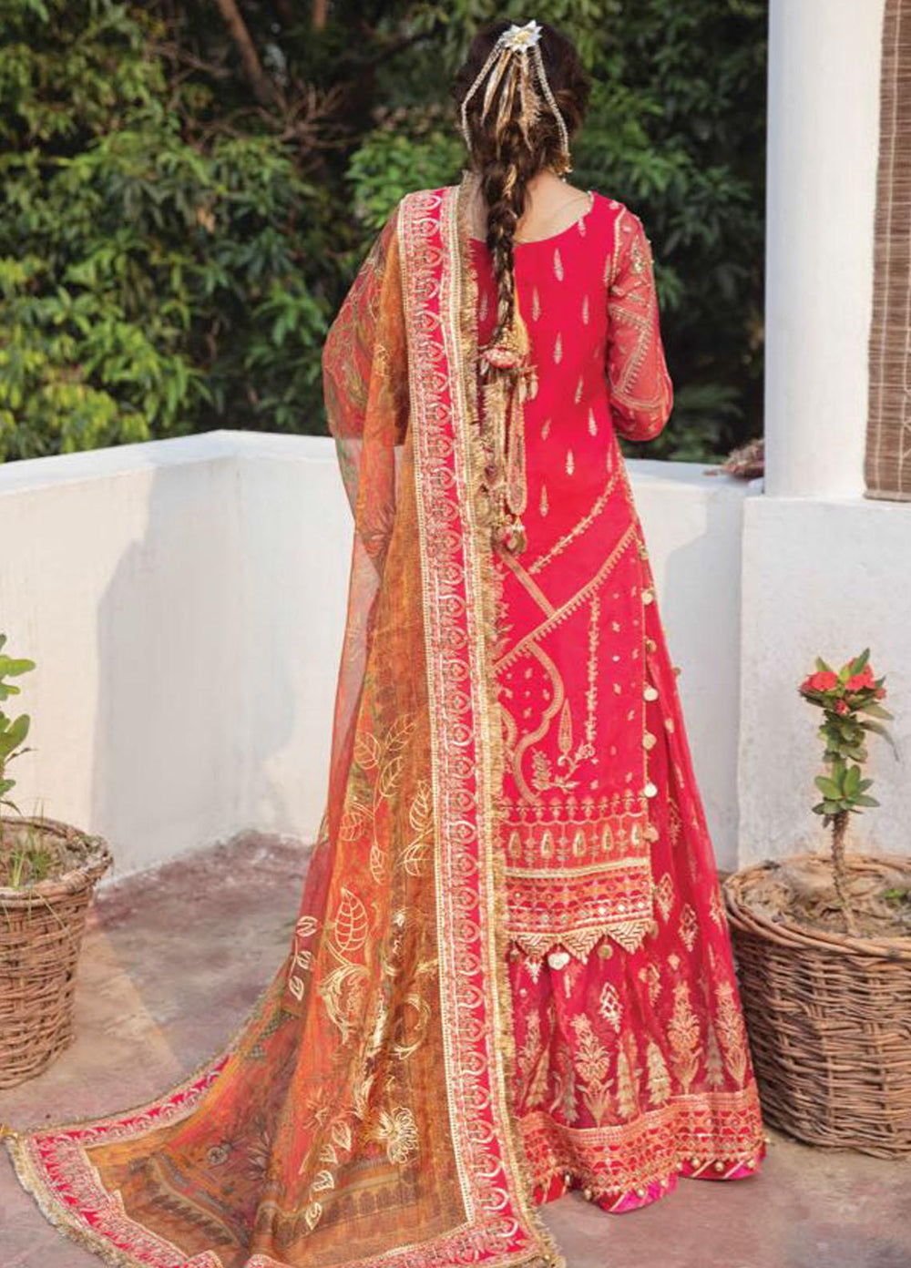 Zarlish by MNR Embroidered Organza Suits Unstitched 3 Piece MNR21Z AATISH (ZWU-21-01) - Luxury Formals Collection