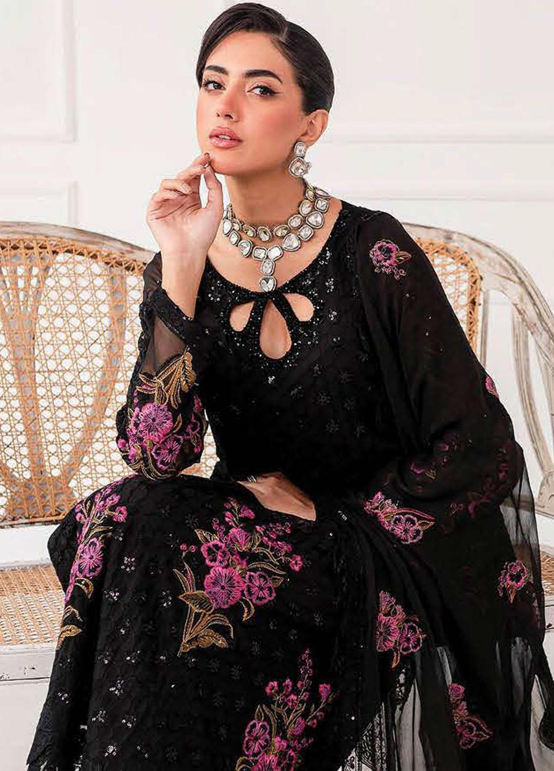 Zarposh By Charizma Embroidered Chiffon Suits Unstitched 3 Piece CRZ23ZP CZP3-03 - Formal Collection