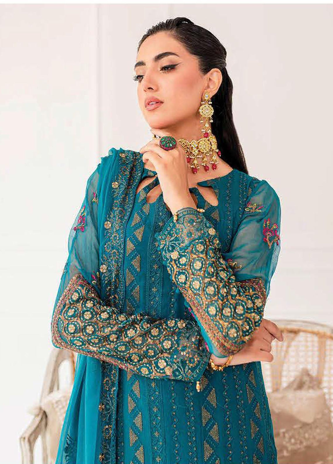 Zarposh By Charizma Embroidered Chiffon Suits Unstitched 3 Piece CRZ23ZP CZP3-04 - Formal Collection