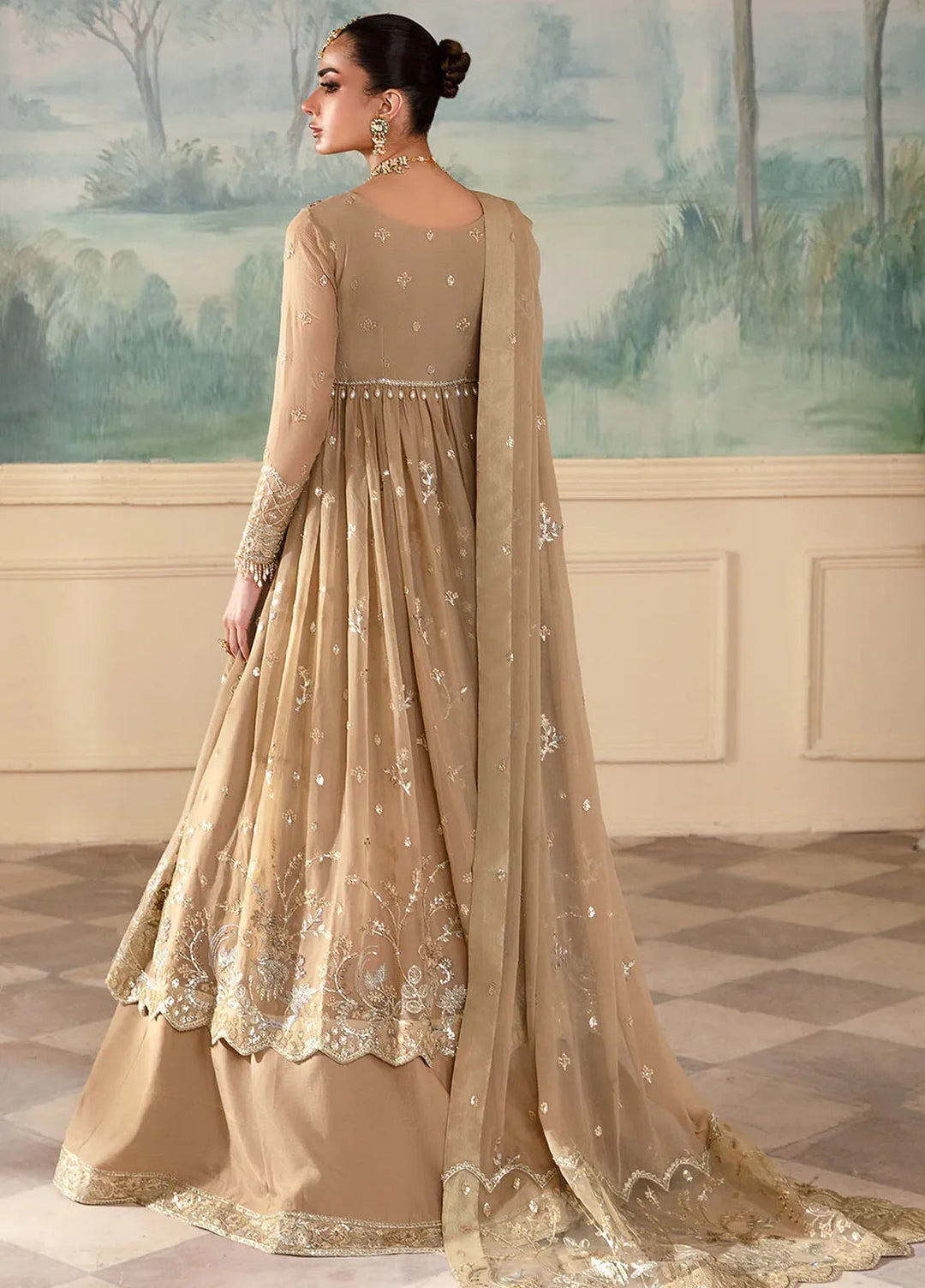 Zarposh Pret Embroidered Chiffon 3 Piece Suit Mehru