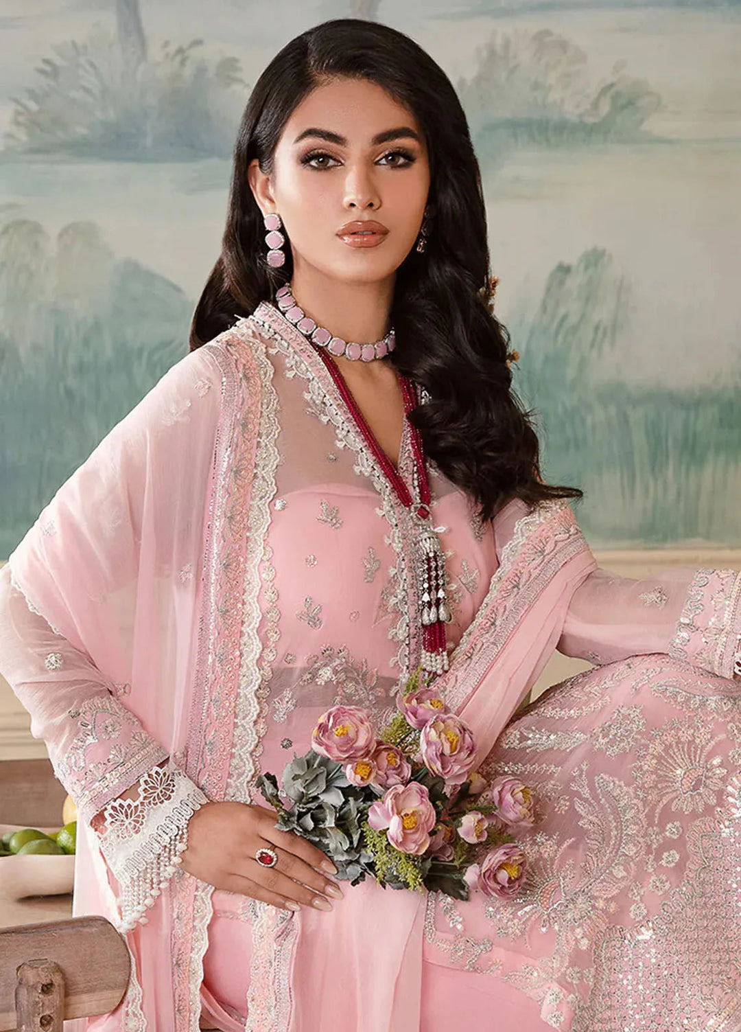 Zarposh Pret Embroidered Chiffon 3 Piece Suit Rubab