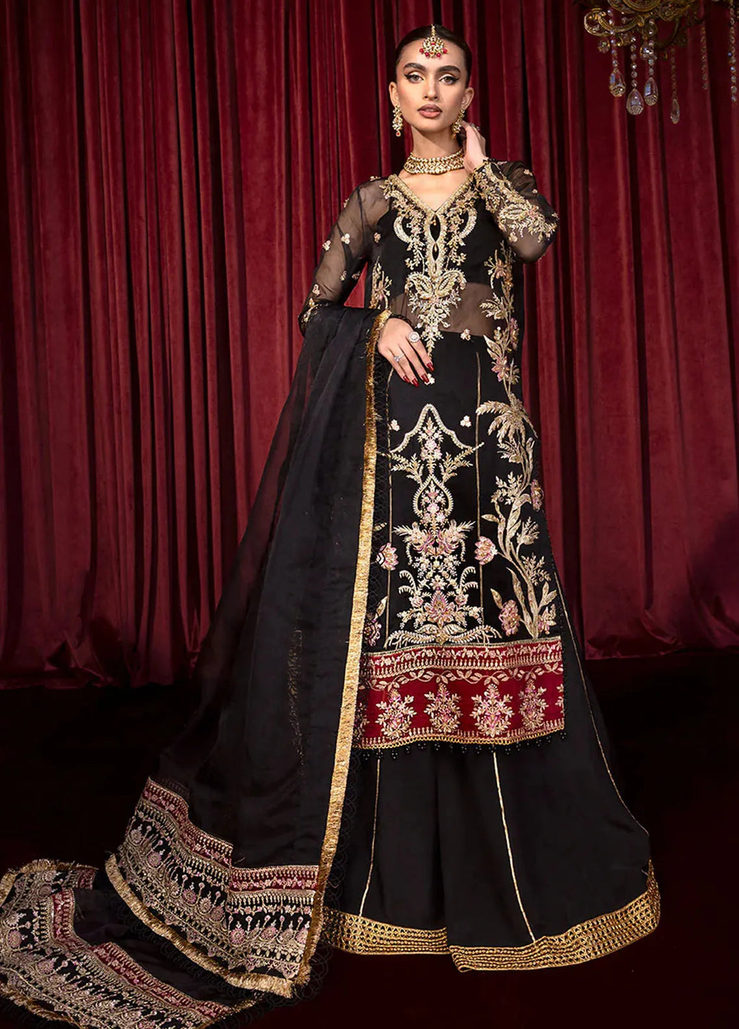 Embroidered Organza 3 Piece Suit